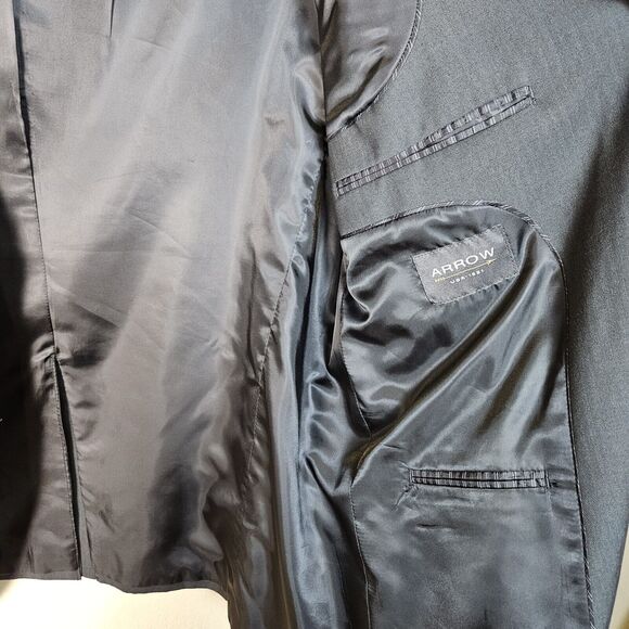 Arrow Blazer Suit Jacket Size 50R Business Charcoal Gray Work Blazer Lightweight - Picture 7 of 13